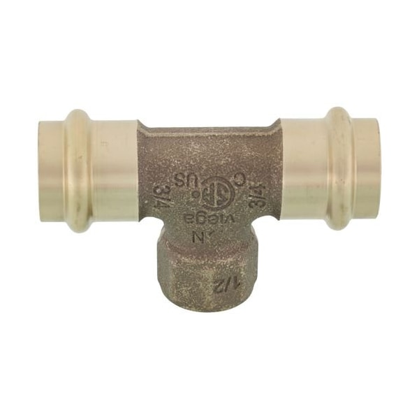 Viega ProPress tee P1 0.75 P2 0.75 FPT 0.5 bronze 79590 - main