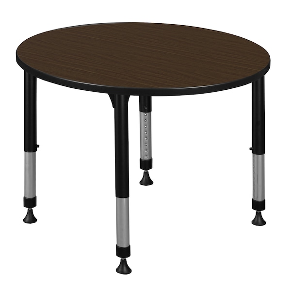 Regency Round Kee Height Adjustable Classroom Activity Table, 42 in W, 42 in L, Neo Walnut TB42RNDNWAPBK - main