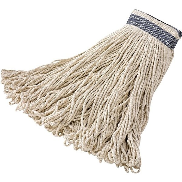 Rubbermaid FGE13800 WH00 Wet Mop Head, 24 oz Capacity, Cotton/Synthetic, Blue/White FGE13800WH00 - main