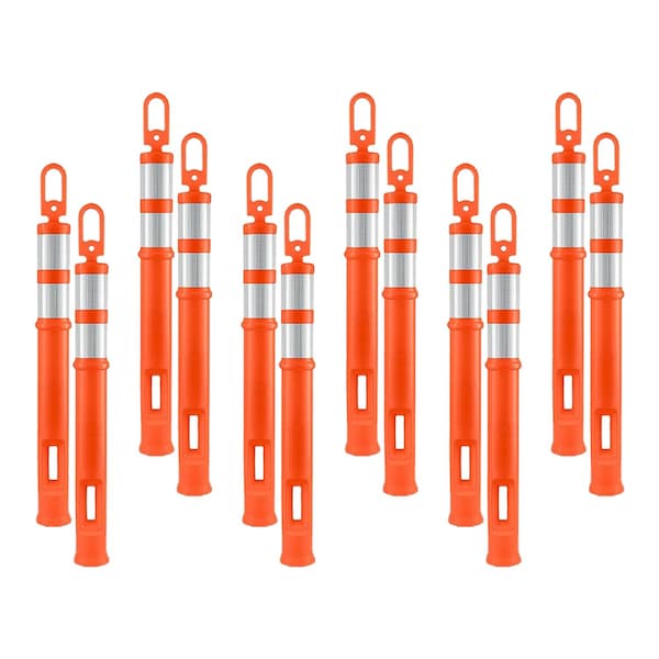 Xpose Safety 12 Pack 42in Ring Loop Orange Traffic Delineator Post, 12PK DLR-ORG-42-12-X-S - main