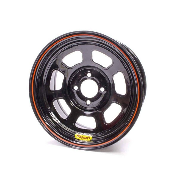 Bassett 47SH3 14 x 7 in. Lightweight D-Hole Wheel, 4 x 100 mm Bolt Circle, 3 in. Back Spacing - Black BAS47SH3 - main