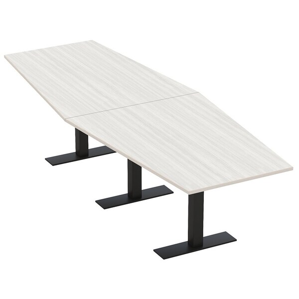 Skutchi Designs 10 Person Conference Table With Power Unit | 10' Hexagon Table | Harmony Series HAR-HEX.IR-48X120-T.BK-WA7976-NA - main