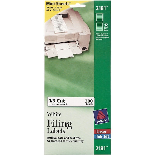 Avery Printable Mini Sheets File Folder, PK300 02181 - main