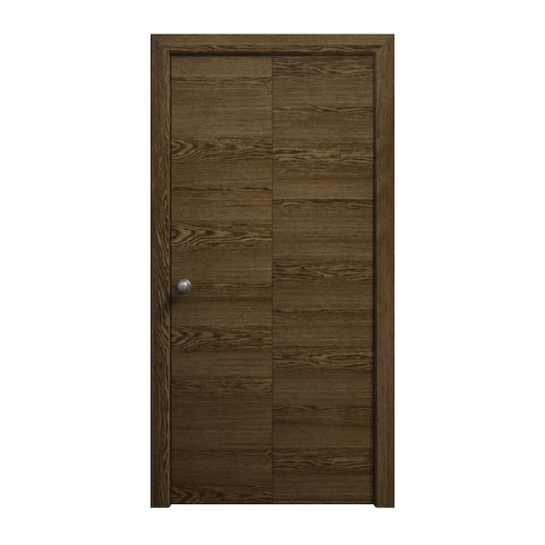Sartodoors Sliding Closet Bi-fold Doors 60 x 96 inches, Ego 5000 Marble Oak, Sturdy Tracks Moldings Trims Har EGO5000BF-DMR-60x96 (2* 30x96) - main