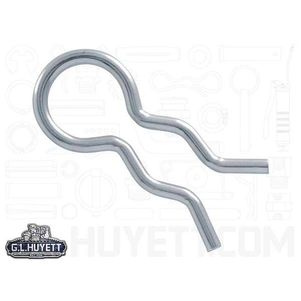 Huyett Hair Pin, Zinc Plated Spring Steel, 0.188 in Wire Dia x 2.875 in Length BPXZ-417 - main