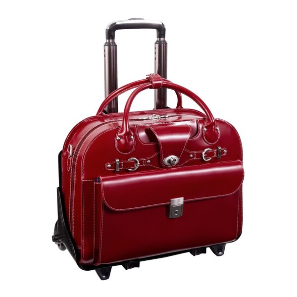 A1 Luggage Roseville - Red Leather Ladies Briefcase A12611521 - main