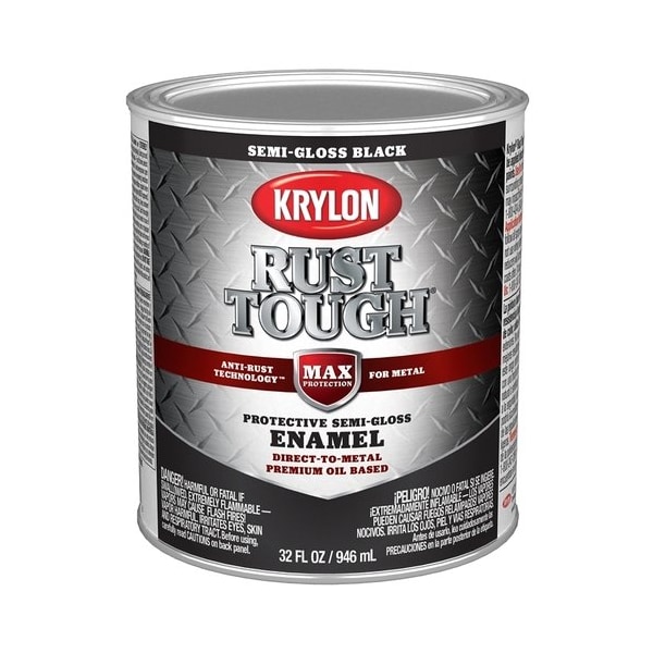 Krylon Rust Tough Oil-Based Semi-Gloss Rust Control Enamel, Black, 1 Qt. K09709008 - main