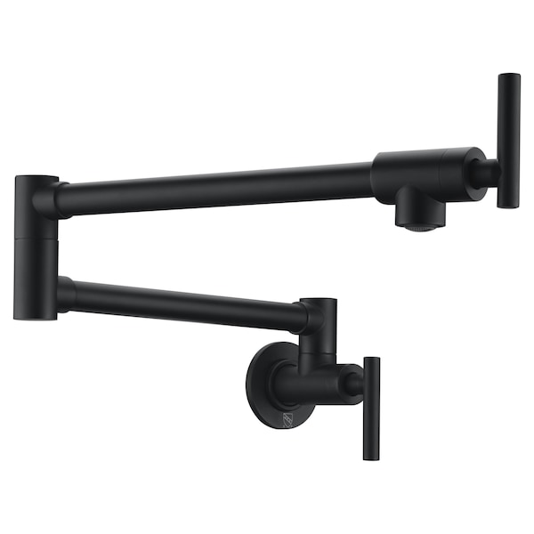 Anzzi Braccia 24" Wall Mounted Pot Filler in Matte Black KF-AZ258BKM - main