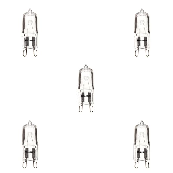 Bulbrite Halogen Dimmable 120V T4 Mini Bulbs, Clear Glass, G9 Bi-Pin Base, 20W, 2900K, 5PK 860825 - main