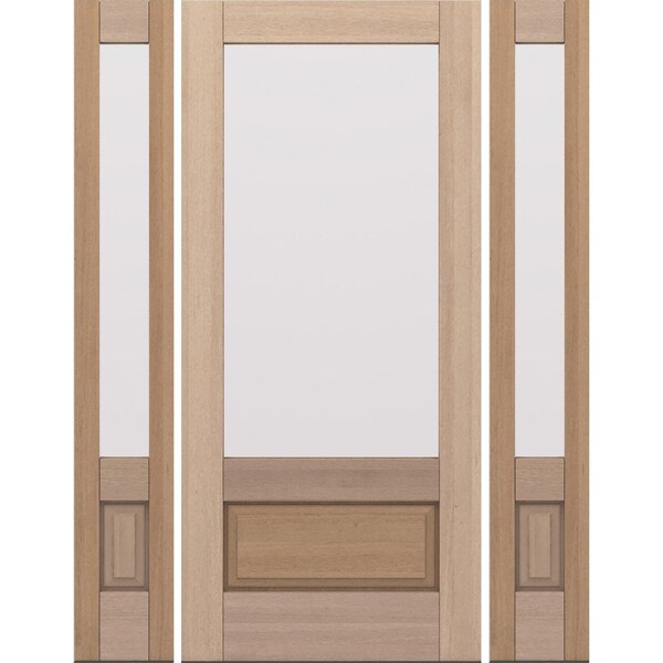 Doornmore G7501, 65.25" x 82" ( 36" Door + 2x12" Side) Left Hand, Mahogany 3/4 Lite Exterior Door G7501-SW-3680-G7501-SL_1-2_LI - main