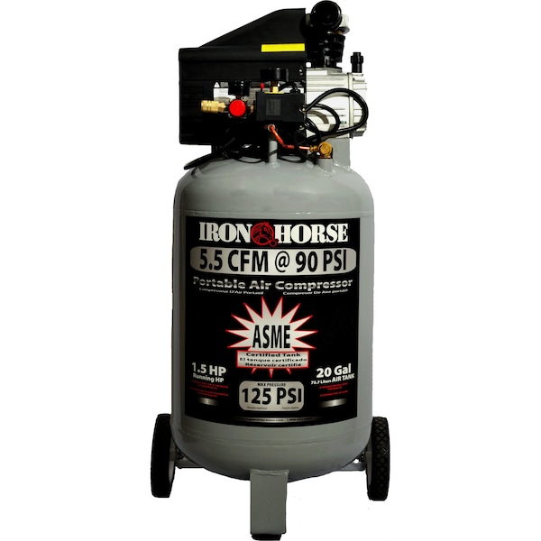 Iron Horse Space Saving 20 Gallon Air Compressor IHVP1520L - main
