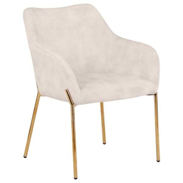 Leisuremod Zaire Collection Modern Dining Chair, Gold Legs and Beige Velvet ZDC52BG - main