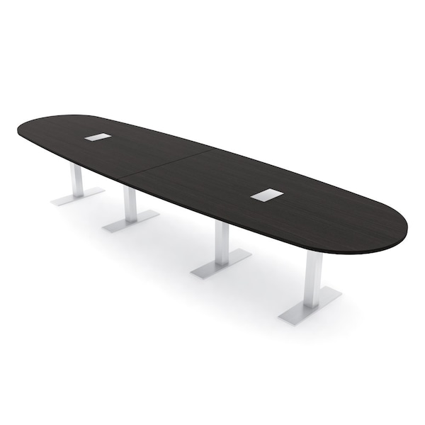 Skutchi Designs 14ft Boval Conference Table With Power | Harmony Series | 14 Person Meeting Room Table HAR-BOVL-48X168-T-U999ST19-ESIL - main