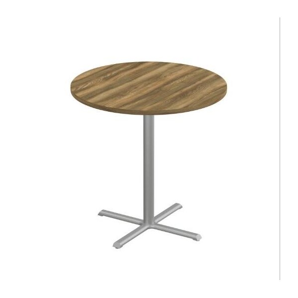 Correll Round Cafe Table, 42 in W, 42 in L, 42 in H, Particleboard Top, Colonial Hickory SXB42R-53-98-53 - main