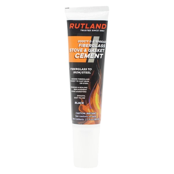 Rutland E-Z Spread Fiberglass Stove Gasket Black Cement 2.3 fl oz Tube 77E - main