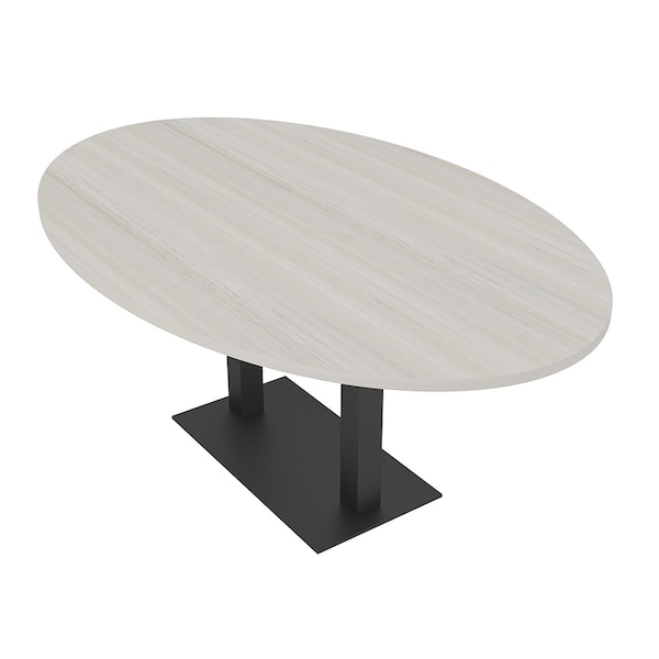 Skutchi Designs Oval Conference Table With Power Unit, 48 in W, 72 in L, Ivory HAR-OVL-48X72-DOU.BK-K458-NA - main