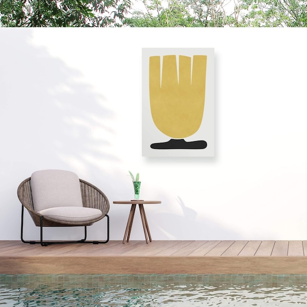 Trademark Fine Art Outdoor Canvas Art amini54 'Yellow Tulip Flower' Wall Art for Patios, or Gardens 1X28971-OC1219WR - main