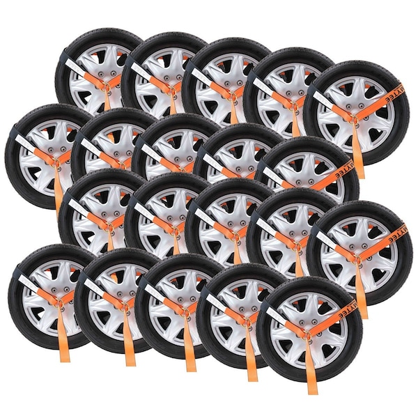 Mytee Products 2 in x 12 ft Winch Lasso Strap w/ inO in Ring, High Abrasion Orange, Cordura Sleeve, 3333 lbs, 20PK WS212O-HAx20 - main