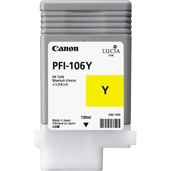 Canon PFI-106Y Pigment Ink Tank 130ml 6624B001AA - main