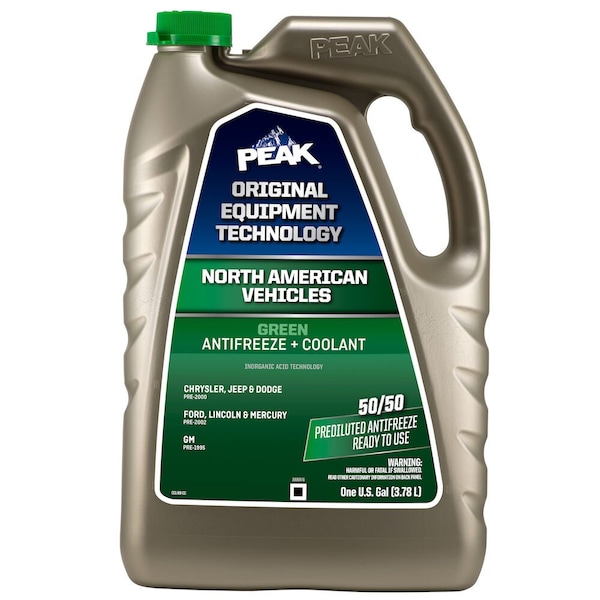 Peak 5050 PreDiluted 1 Gallon Bottle Green Single Use With All Chrysler Pre2000 Ford Pre2002 NACB53 - main