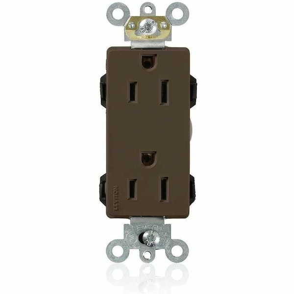 Leviton Straight Blade Receptacle, 5-15R, 15 A, 125V AC, Flush Mount, Self-Grounded M1626 - main