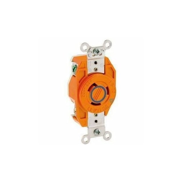 Leviton LockingReceptacle, 20A, 2hp, 250VAC, Orange 2320-IG - main