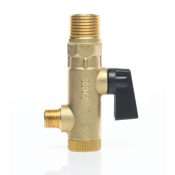Clean Resources Brass Filter Ball Valve / Strainer, Dual Thread, 1/2M ; 1/4F x 1/2, 725PSI FBV-502550-D - main