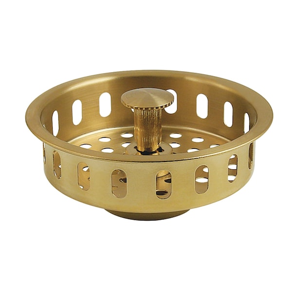 Kingston Brass Kitchen Sink Basket Strainer, Brushed Brass KBP2007 - main