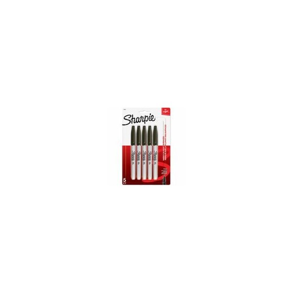 Sharpie Fine Point Permanent Marker, Fine Marker Point, Black Ink, Alcohol Based, 5PK 30665PPA - main