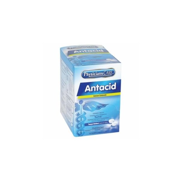 First Aid Only PhysiciansCare Antacid Medication, Calcium Carbonate 420 mg, 2 pk/50 pk per Box 579-90089 - main