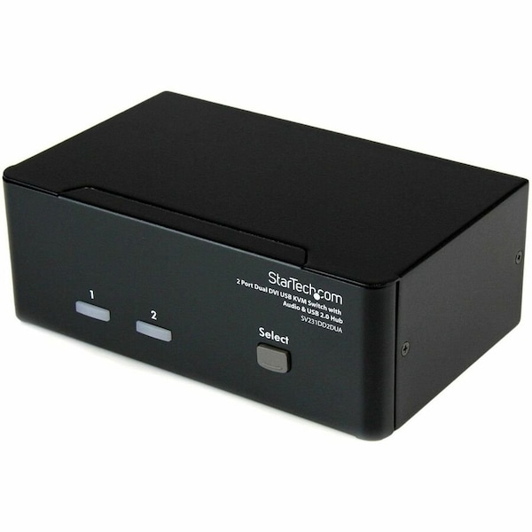 Startech.Com 2 Port Dual DVI USB KVM Switch w/ Audio & USB Hub SV231DD2DUA - main