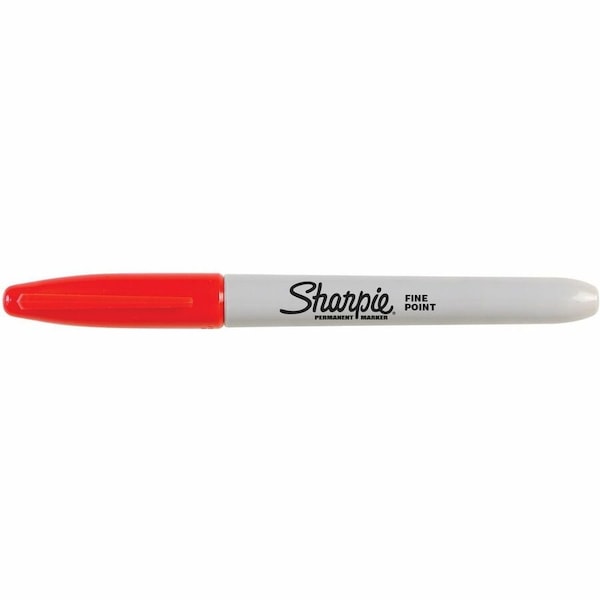 Sharpie Permanent Marker, Red, Fine Tip, Capped, 12 PK 30002B - main