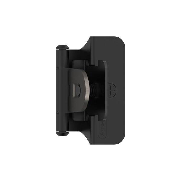 Amerock 1/4in 6mm Overlay Double Demountable Matte Black Cabinet Hinge, 1 Pair BPR8701FB - main