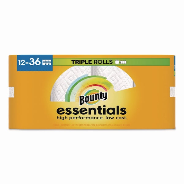 Bounty Essentials Select-A-Size Kitchen Roll Paper Towels, 2-Ply, 5.9 x 11, White, 162 Sheets/Roll, 12PK 80811697 - main