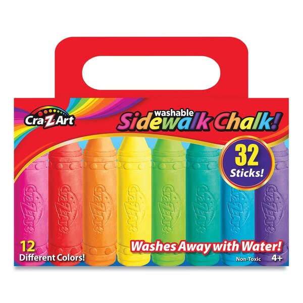 Cra-Z-Art Washable Sidewalk Chalk, 12 Assorted Colors, PK32, 32PK 10817-6 - main