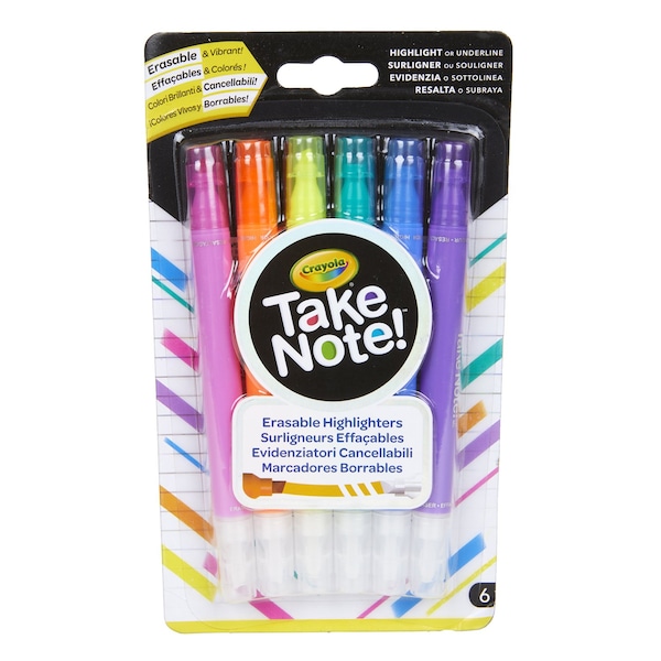 Crayola Take Note! Erasable Highlighters, 6PK 586504 - main
