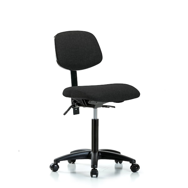 Blue Ridge Ergonomics Chair, Fabric, Med Bench, Tilt Casters, Blk, No Arms, 22" to 29" Height, Black BR-FMBCH-RG-T1-A0-NF-RC-F42 - main