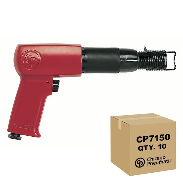 Chicago Pneumatic Air Hammer, 0.401 in, Round Shank, 1/4 in NPT, Stroke 3.5 in, Bore 0.75 in, 2,300 BPM, 10PK CP7150-CTN - main