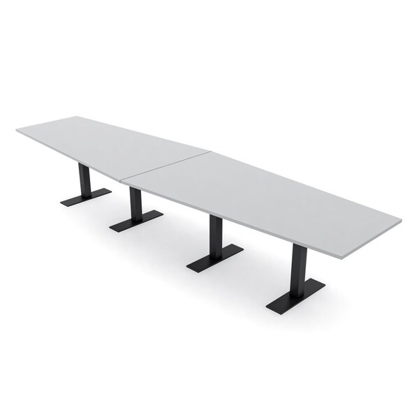 Skutchi Designs 14 Person Conference Table With Power Unit | 14' Hexagon Table | Harmony Series HAR-HEX.IR-48X168-T.BK-U779-EBLK - main