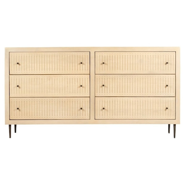 Homeroots 68" Natural Solid Wood Six Drawer Dresser 620850 - main