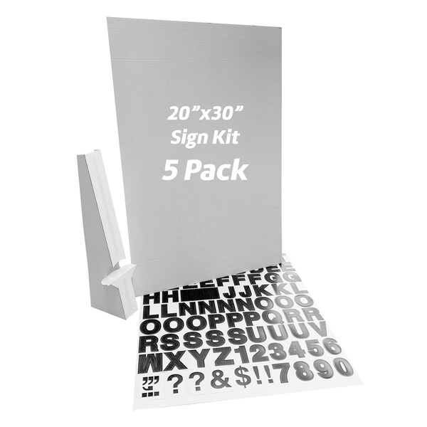 Flipside 20 x 30 White Corrugated Project Sheet Sign Kit Pack of 5 32301-5 - main