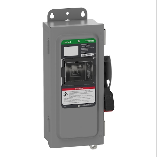 Schneider Electric Safety Switch, Fusible, DPST, Single Phase, NEMA 12, Indoor, Steel VH221AWKGL - main