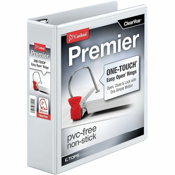 Cardinal EasyOpen Clearvue Slant DRing Binders, White CRD10320 - main