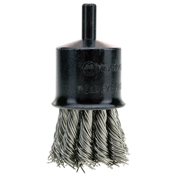 Powerweld Knotted Wire End Brush, 1-1/8 in, .014 in Stainless Steel Wire, 1/4 in Shank PWEBK118SS - main