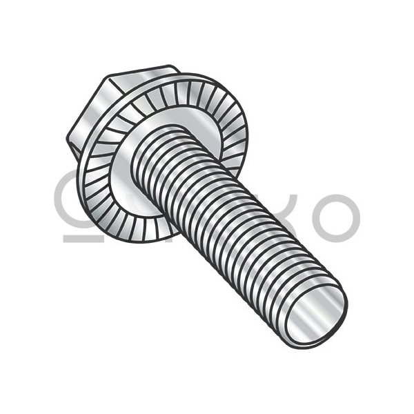 Oxoxo 10-32X3/4 Serrated Hex Flanged Washer Full Thread Screw 18-8 Stainless Steel, 2000PK 347323 - main