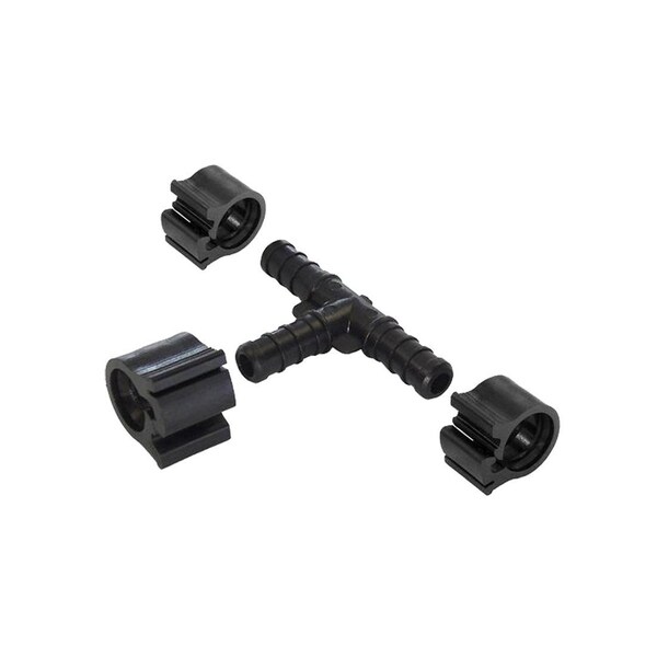 Flair-It PEXLOCK Pipe Tee with Clamp, 3/8 in, Black, 100 psi Pressure 30831 - main