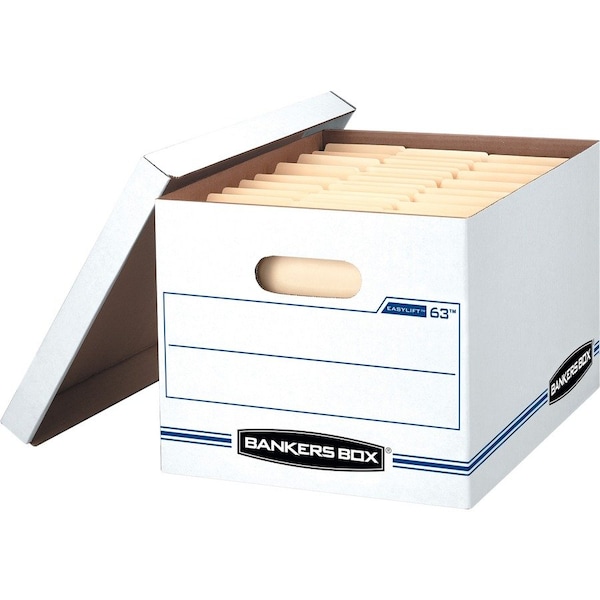 Bankers Box Bankers Box 0006301 EasyLift Storage Box- Letter/Letter- Lift-Off Lid- White/Blue- 12/Carton 6301 - main