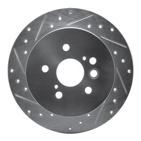 Dynamic Friction Co DFC Brake Rotor - Drilled and Slotted - Silver 631-76132L - main