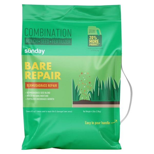 Sunday Bare Repair Bermuda Grass Full Sun Fertilizer/Mulch/Seed 4.5 lb. capacity FS2040 - main