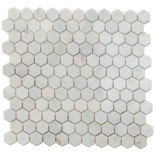Apollo Tile White 12x12 Bianco Carrara Marble Polished Floor and Wall Mosaic Tile 4.55 sqft/case, 5PK APLKB88G02PA - main
